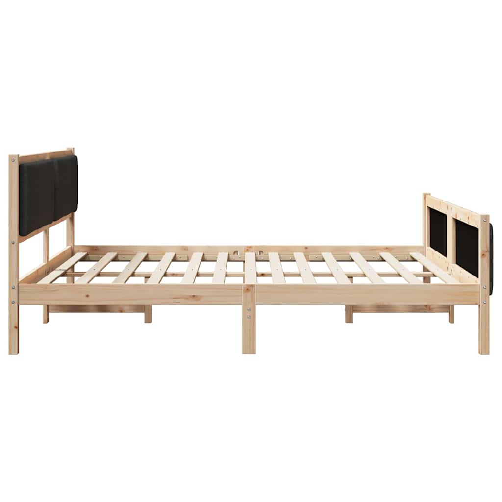 Krevetna konstrukcija s uzglavljem Crna 180 x 200 cm tkanina