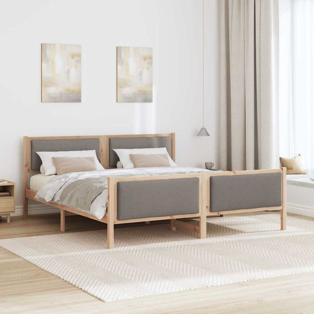 Krevetna konstrukcija Sivo-smeđa 180 x 200 cm tkanina