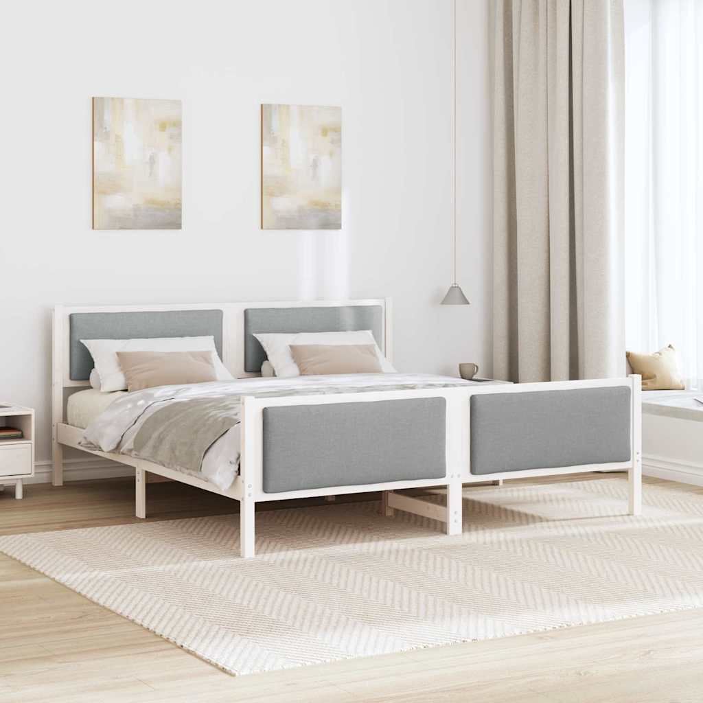 Krevetna konstrukcija Svijetlo siva 180 x 200 cm tkanina