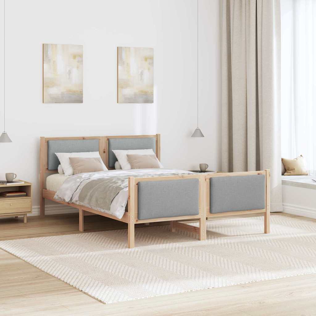 Krevetna konstrukcija Svijetlo siva 160 x 200 cm tkanina