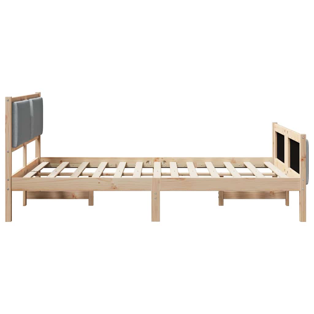 Krevetna konstrukcija Svijetlo siva 160 x 200 cm tkanina