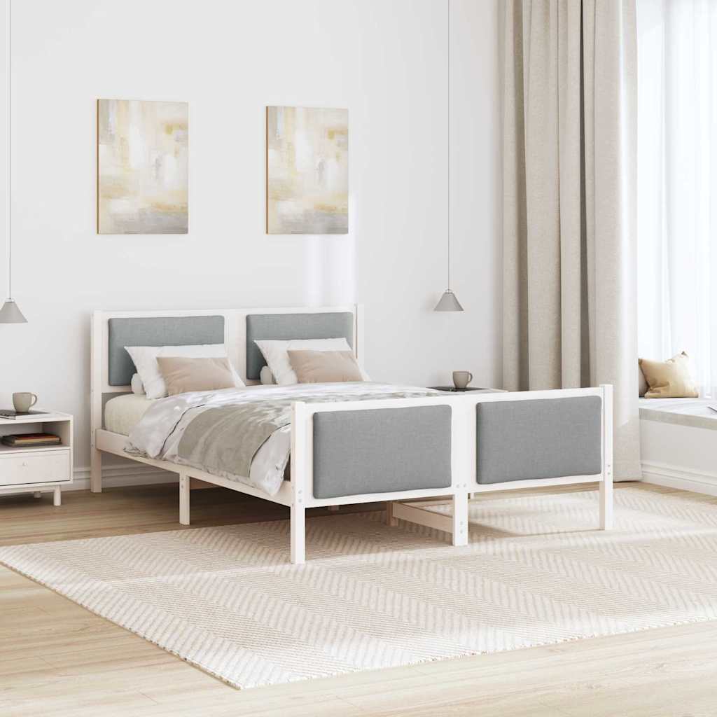 Krevetna konstrukcija Svijetlo siva 160 x 200 cm tkanina