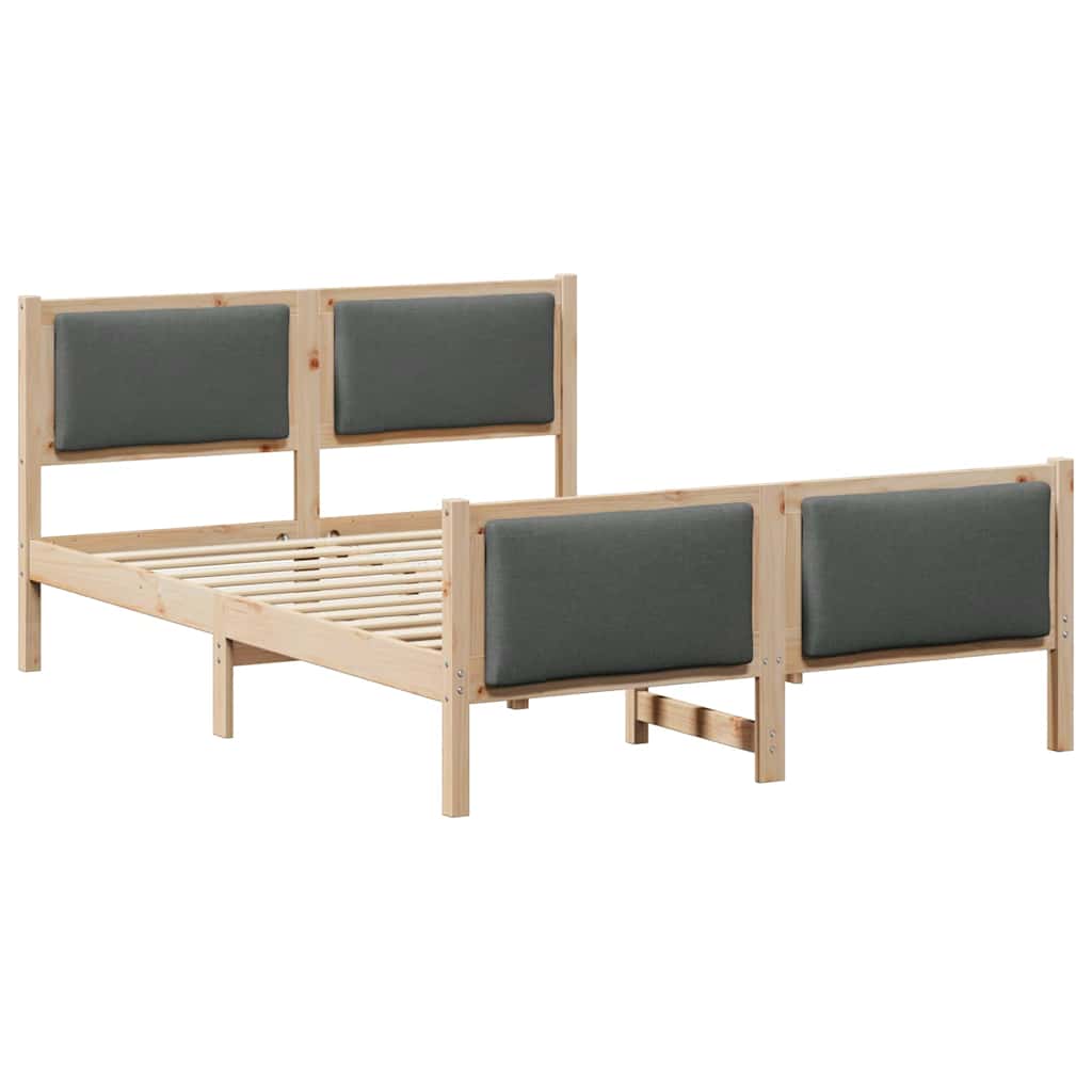 Krevetna konstrukcija Tamno siva 140 x 200 cm tkanina