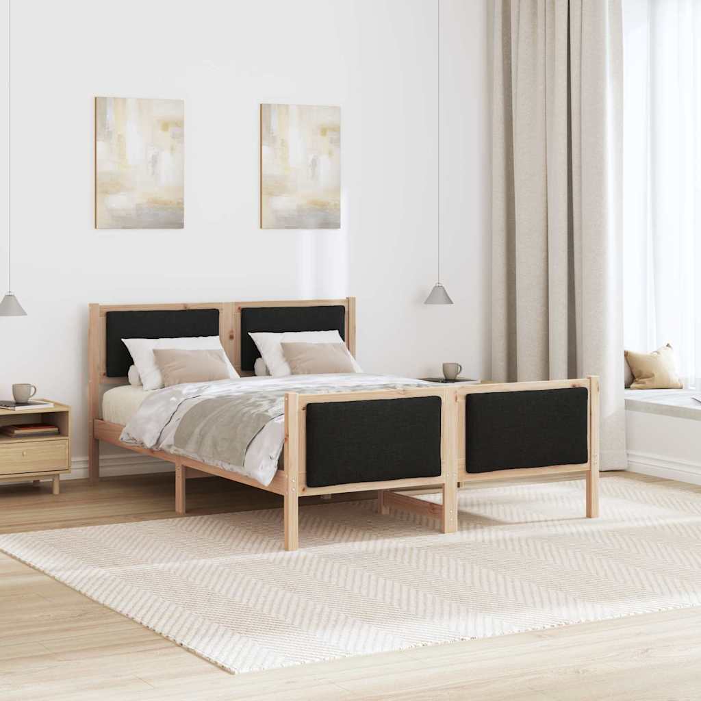 Krevetna konstrukcija s uzglavljem Crna 140 x 200 cm tkanina