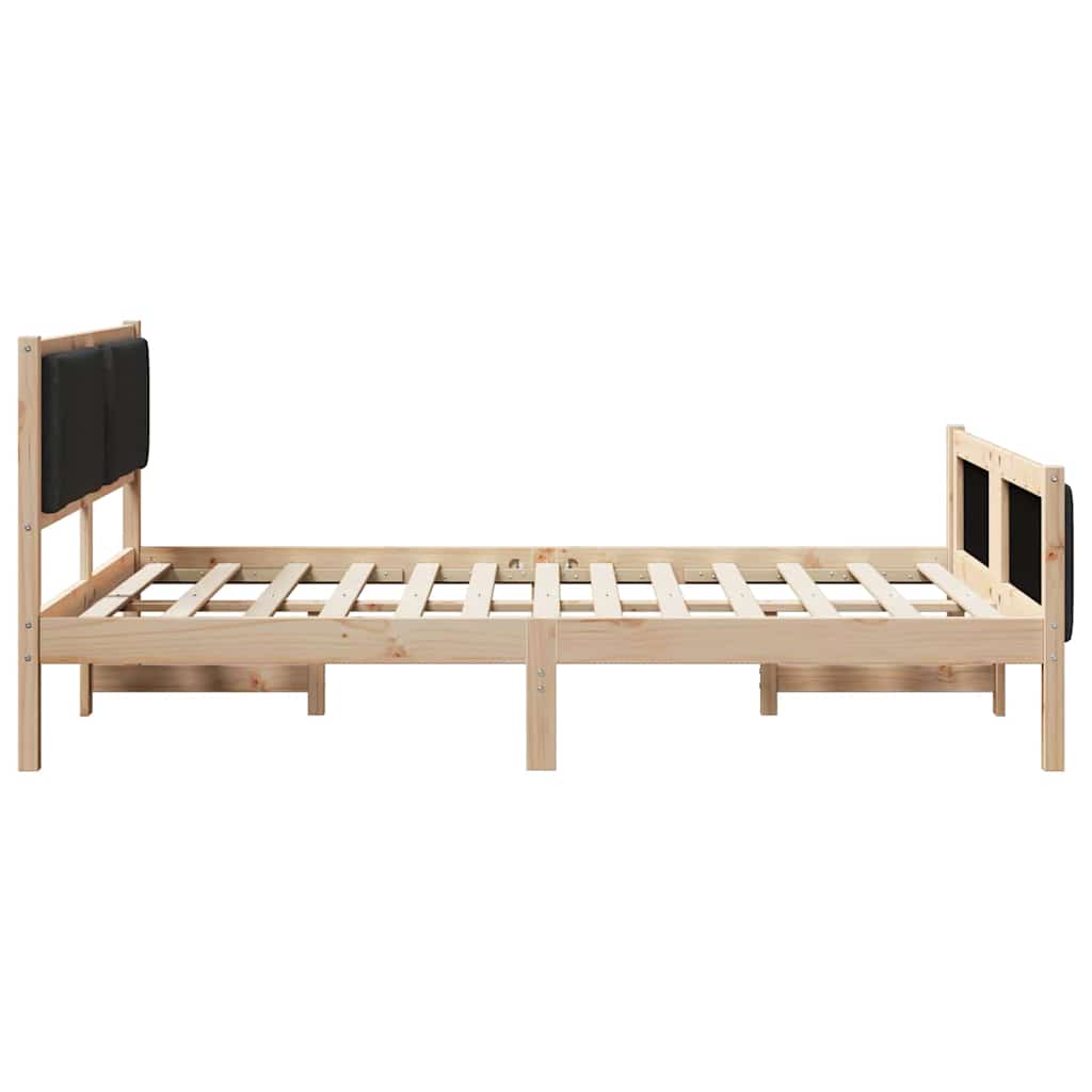 Krevetna konstrukcija s uzglavljem Crna 140 x 200 cm tkanina