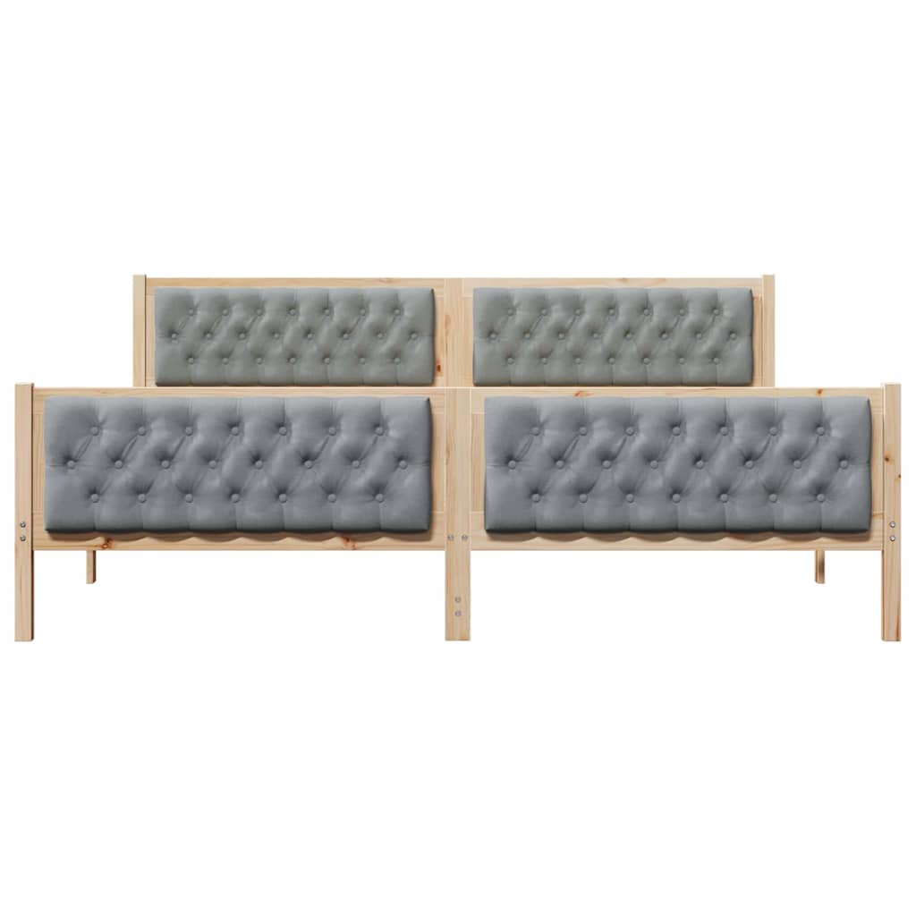 Krevetna konstrukcija s uzglavljem Svijetlo siva 200 x 200 cm