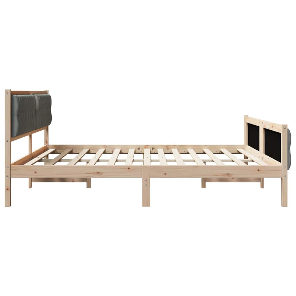Krevetna konstrukcija s uzglavljem Tamno siva 200 x 200 cm