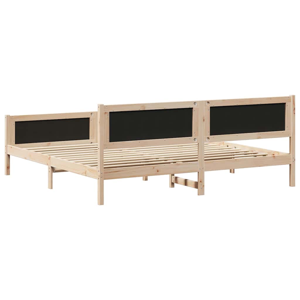 Krevetna konstrukcija Crna 200 x 200 cm Čvrsto borovo drvo