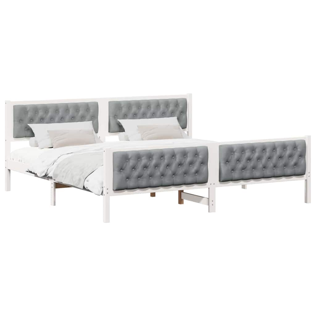 Krevetna konstrukcija s uzglavljem Svijetlo siva 200 x 200 cm