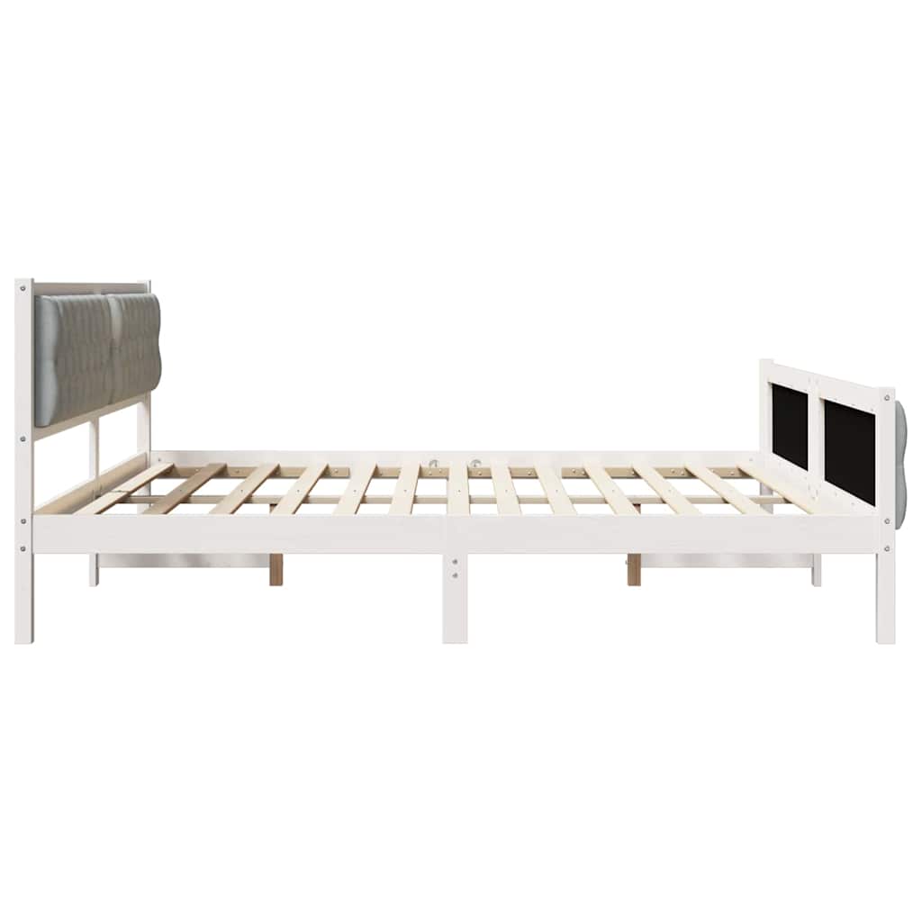 Krevetna konstrukcija s uzglavljem Svijetlo siva 200 x 200 cm