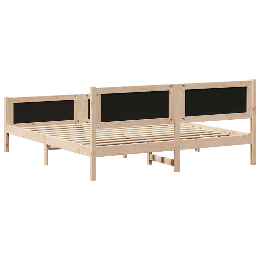 Krevetna konstrukcija Crna 180 x 200 cm Čvrsto borovo drvo