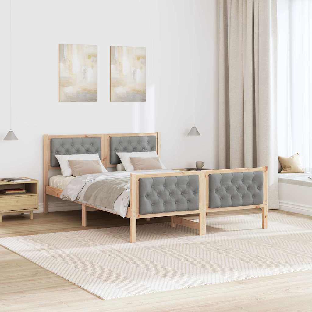 Krevetna konstrukcija s uzglavljem Svijetlo siva 150 x 200 cm