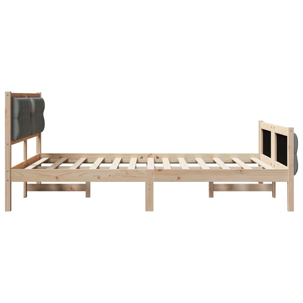 Krevetna konstrukcija s uzglavljem Tamno siva 150 x 200 cm