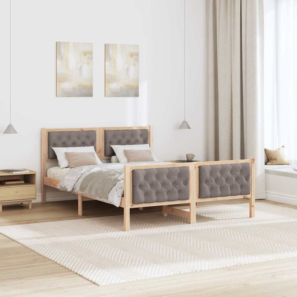Krevetna konstrukcija s uzglavljem Sivo-smeđa 150 x 200 cm
