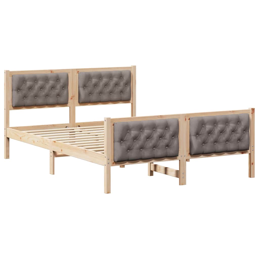 Krevetna konstrukcija s uzglavljem Sivo-smeđa 150 x 200 cm