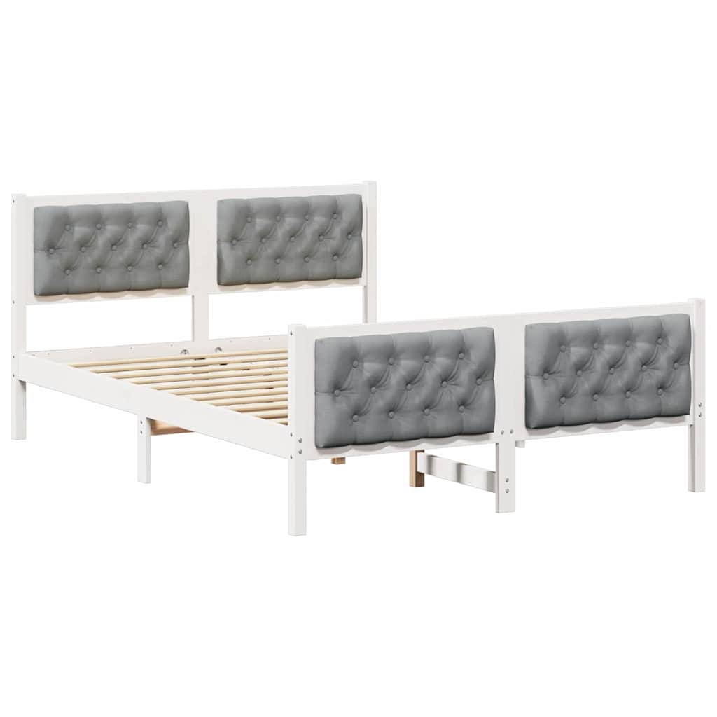 Krevetna konstrukcija s uzglavljem Svijetlo siva 150 x 200 cm
