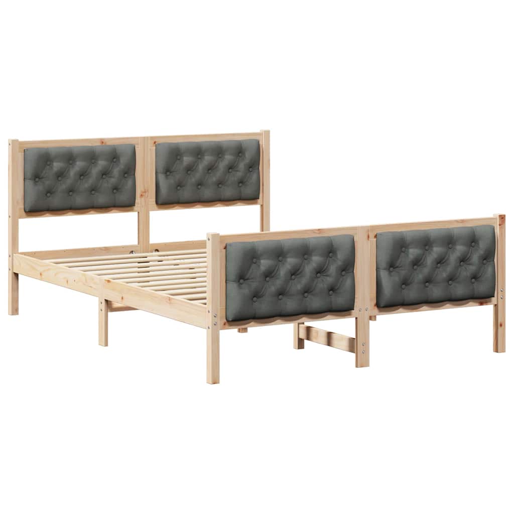 Krevetna konstrukcija s uzglavljem Tamno siva 140 x 200 cm