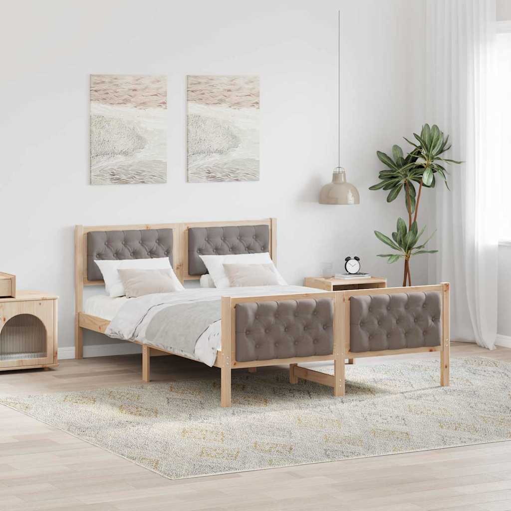 Krevetna konstrukcija s uzglavljem Sivo-smeđa 140 x 200 cm