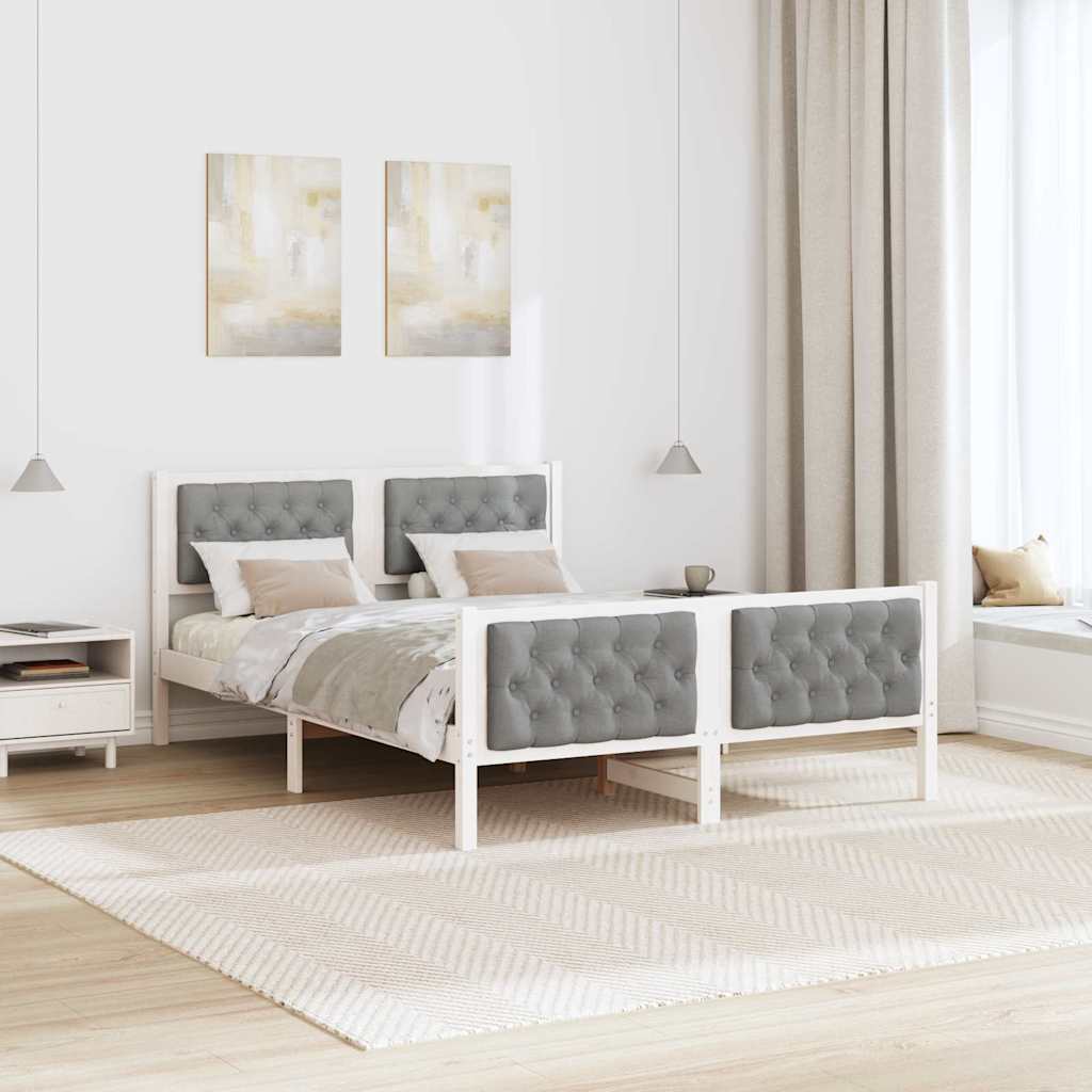 Krevetna konstrukcija s uzglavljem Svijetlo siva 140 x 200 cm