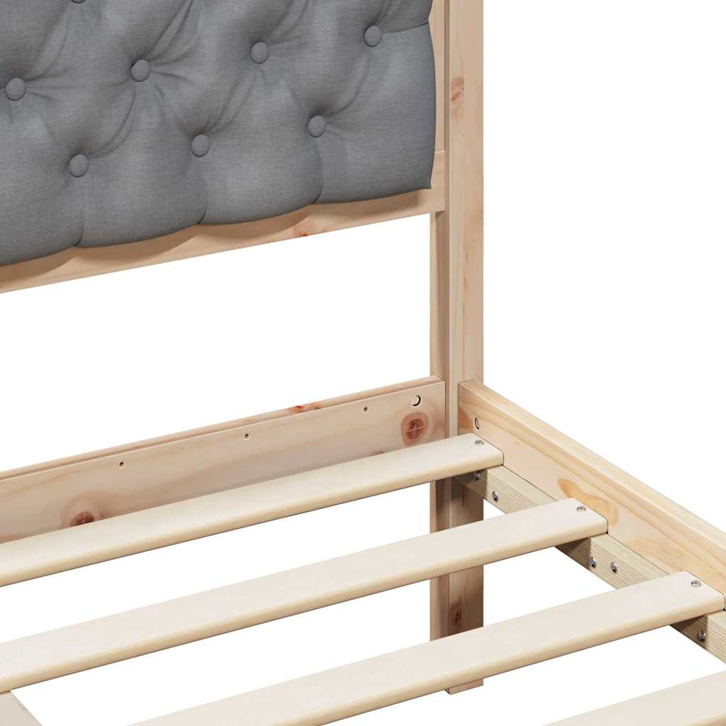 Krevetna konstrukcija s uzglavljem Svijetlo siva 140 x 190 cm