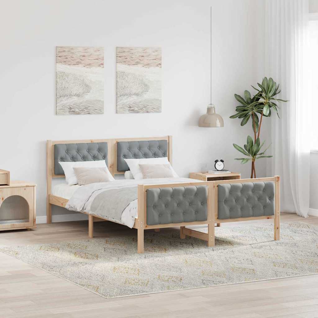 Krevetna konstrukcija s uzglavljem Svijetlo siva 140 x 190 cm