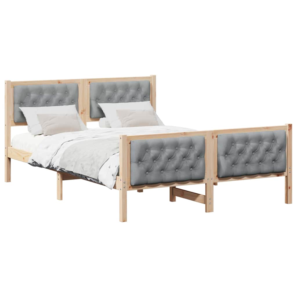 Krevetna konstrukcija s uzglavljem Svijetlo siva 140 x 190 cm