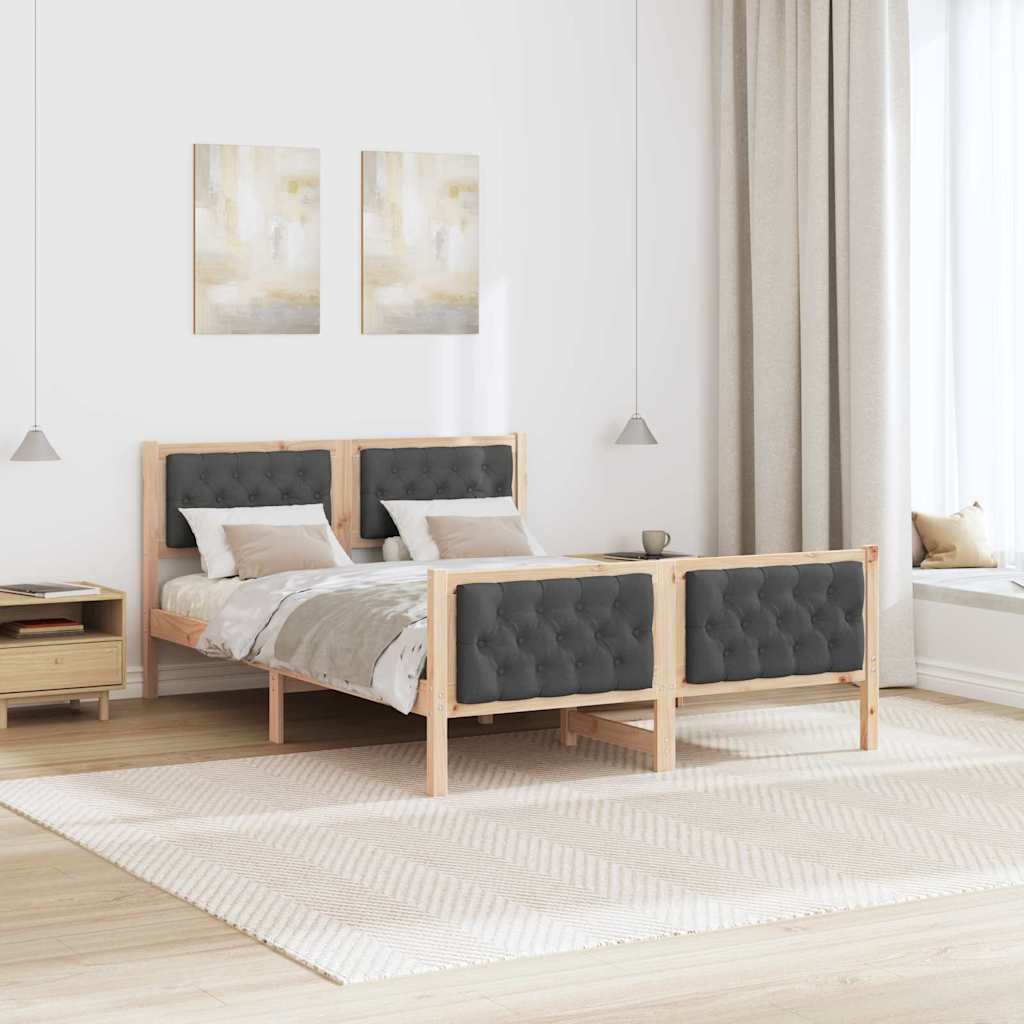 Krevetna konstrukcija s uzglavljem Tamno siva 140 x 190 cm