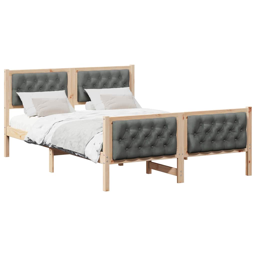 Krevetna konstrukcija s uzglavljem Tamno siva 140 x 190 cm