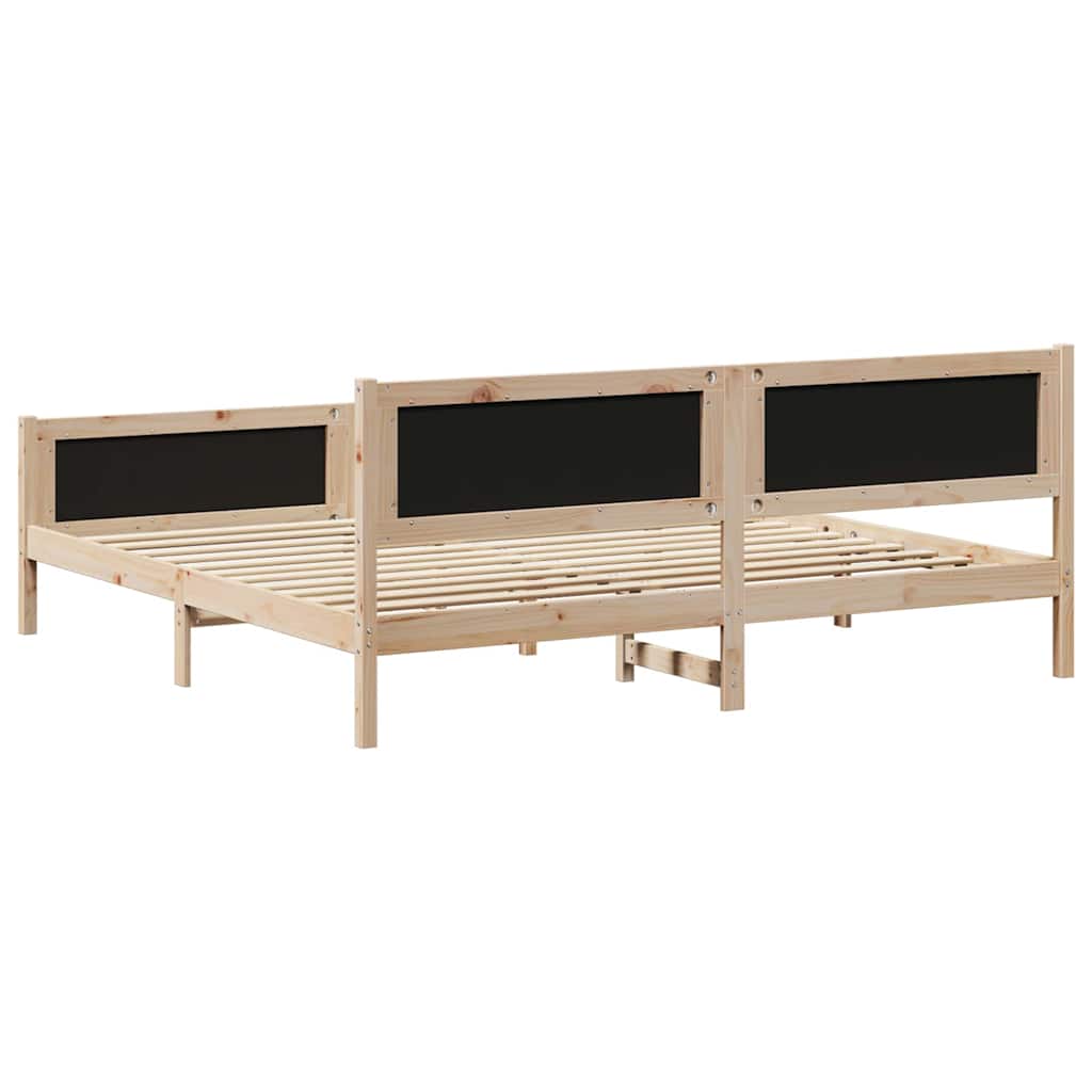 Okvir kreveta s uzglavljem Smeđa i svijetlo siva 200 x 200 cm
