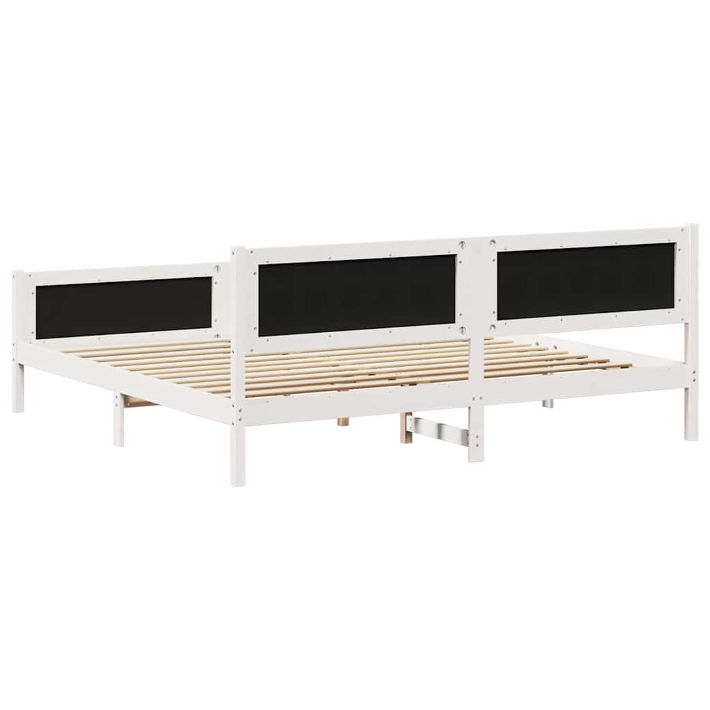 Okvir kreveta s uzglavljem Bijela i svijetlosiva 200 x 200 cm