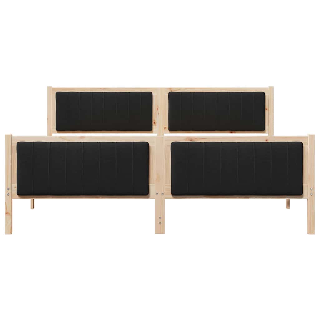 Okvir kreveta Smeđa i crna 180 x 200 cm Masivna borovina