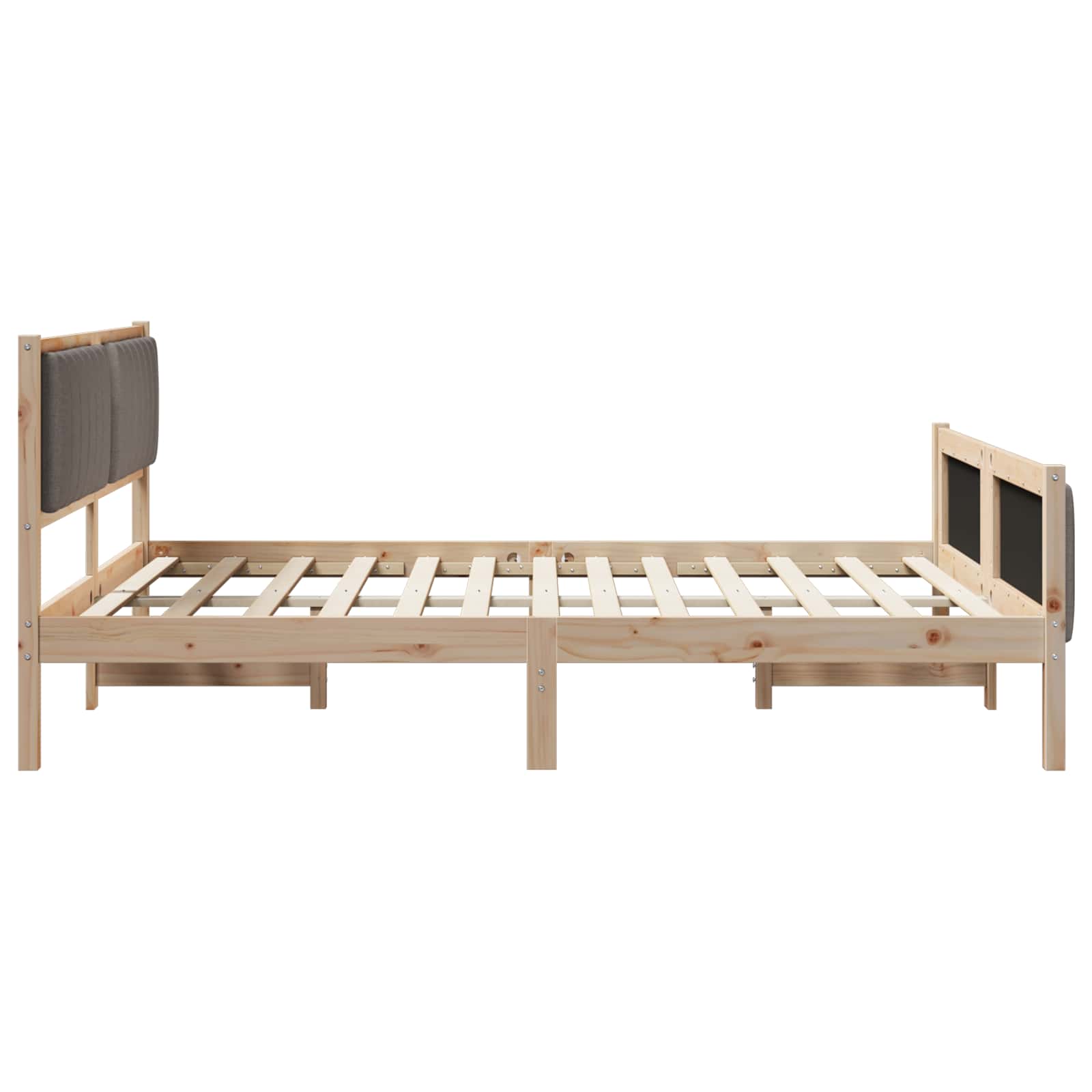 Okvir kreveta Smeđa i taupe 160 x 200 cm Masivna borovina