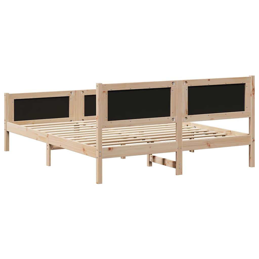 Okvir kreveta Smeđa i crna 150 x 200 cm Masivna borovina