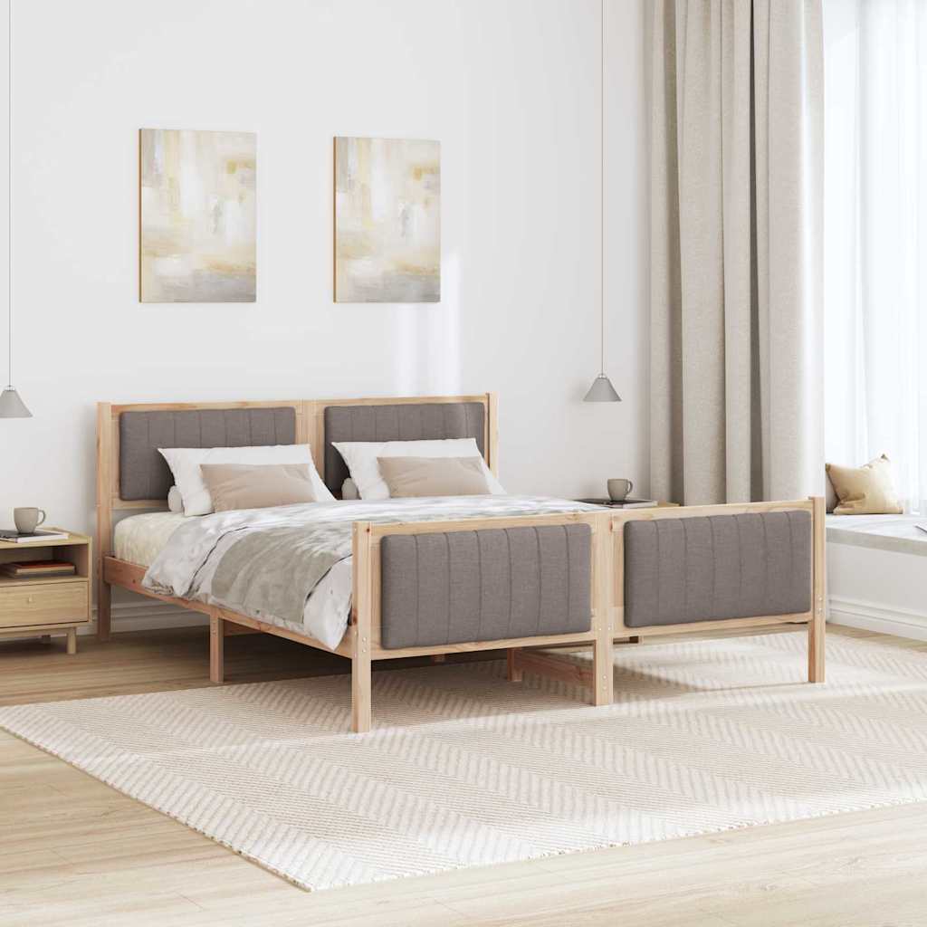 Okvir kreveta Smeđa i taupe 150 x 200 cm Masivna borovina