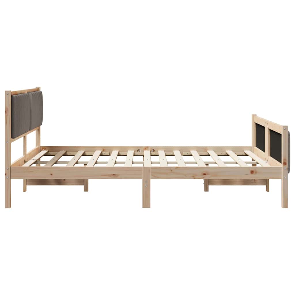 Okvir kreveta Smeđa i taupe 150 x 200 cm Masivna borovina