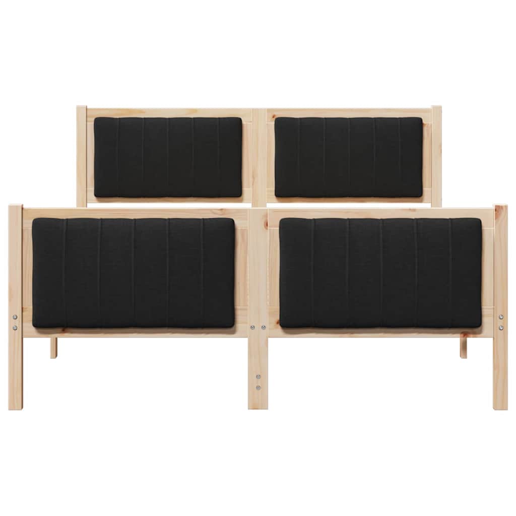 Okvir kreveta Smeđa i crna 140 x 200 cm Masivna borovina