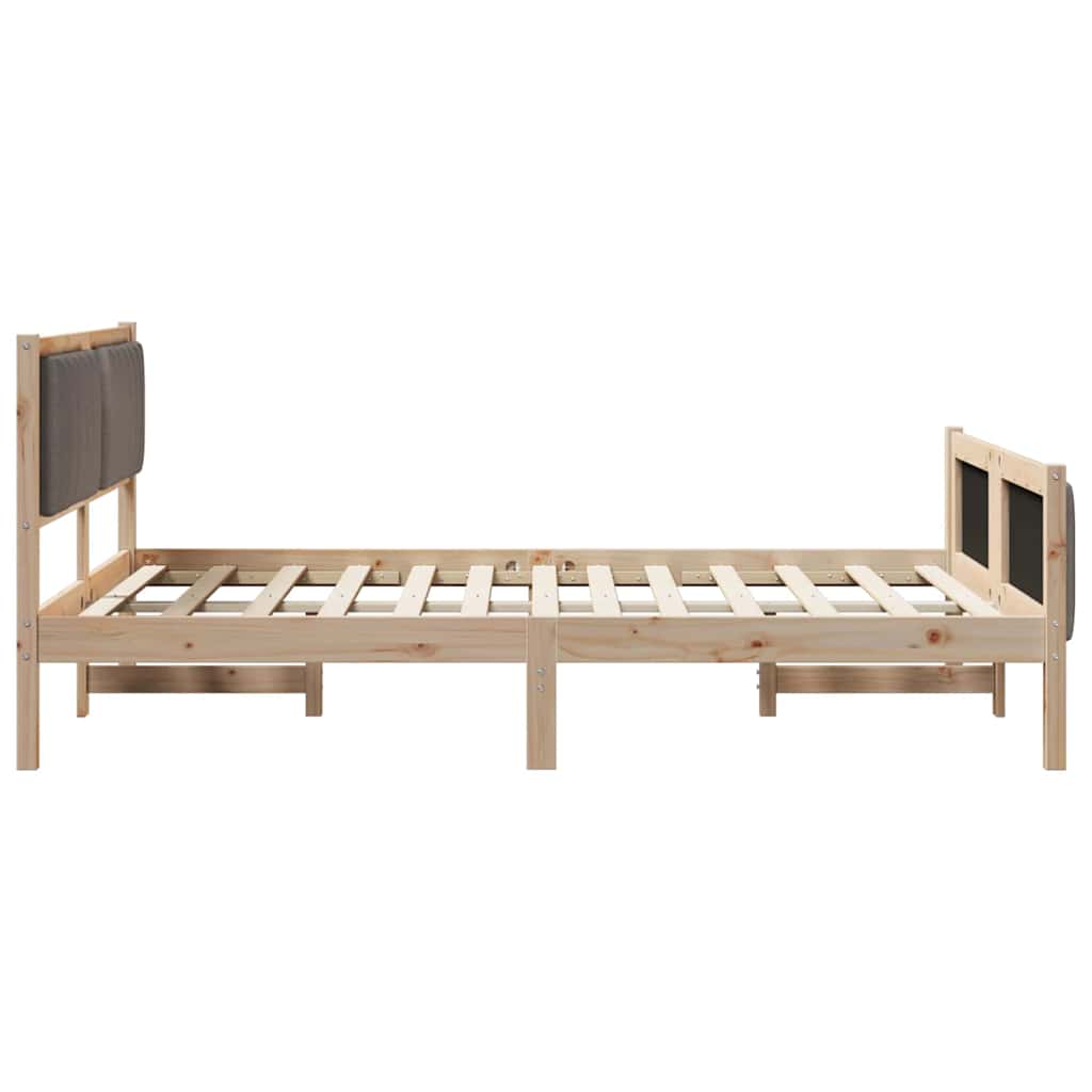 Okvir kreveta Smeđa i taupe 140 x 200 cm Masivna borovina