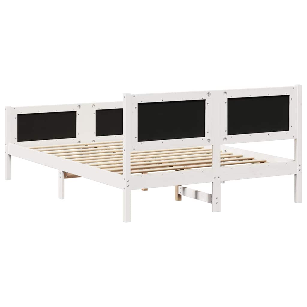 Okvir kreveta s uzglavljem Bijela i svijetlosiva 140 x 200 cm