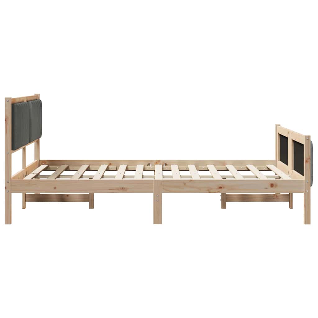 Okvir kreveta smeđe i tamnosivo 140 x 190 cm Masivna borovina