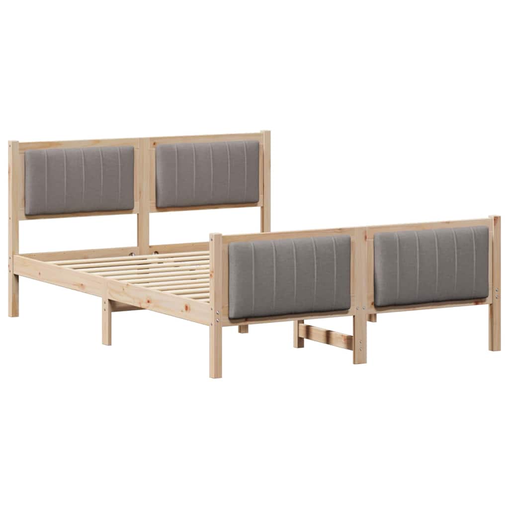 Okvir kreveta Smeđa i taupe 140 x 190 cm Masivna borovina