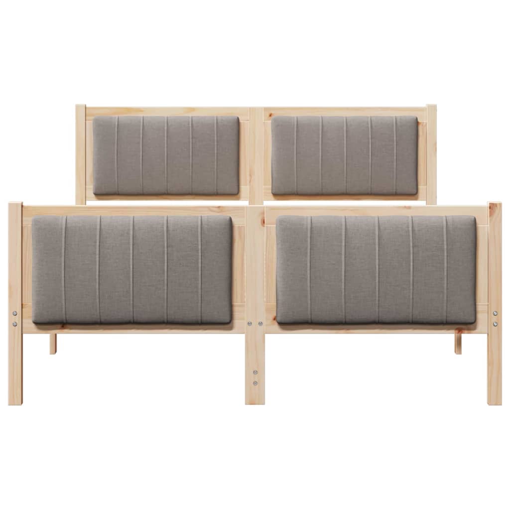 Okvir kreveta Smeđa i taupe 140 x 190 cm Masivna borovina
