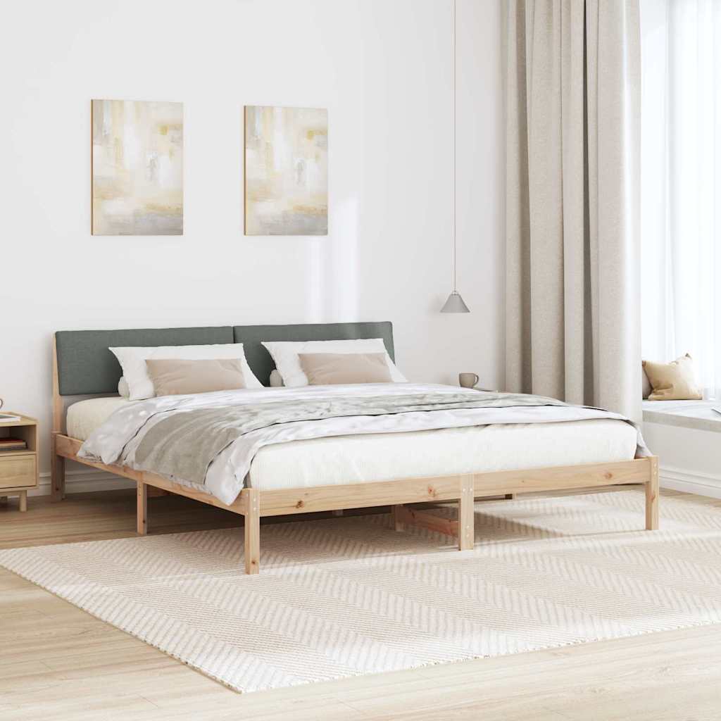 Okvir kreveta smeđe i tamnosivo 200 x 200 cm Masivna borovina
