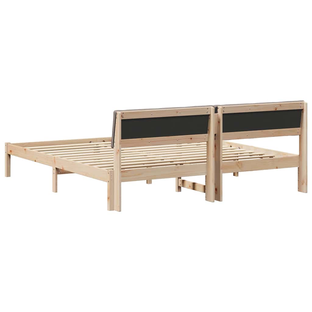 Okvir kreveta Smeđa i taupe 200 x 200 cm Masivna borovina