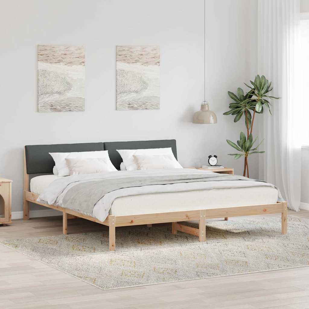 Okvir kreveta smeđe i tamnosivo 180 x 200 cm Masivna borovina