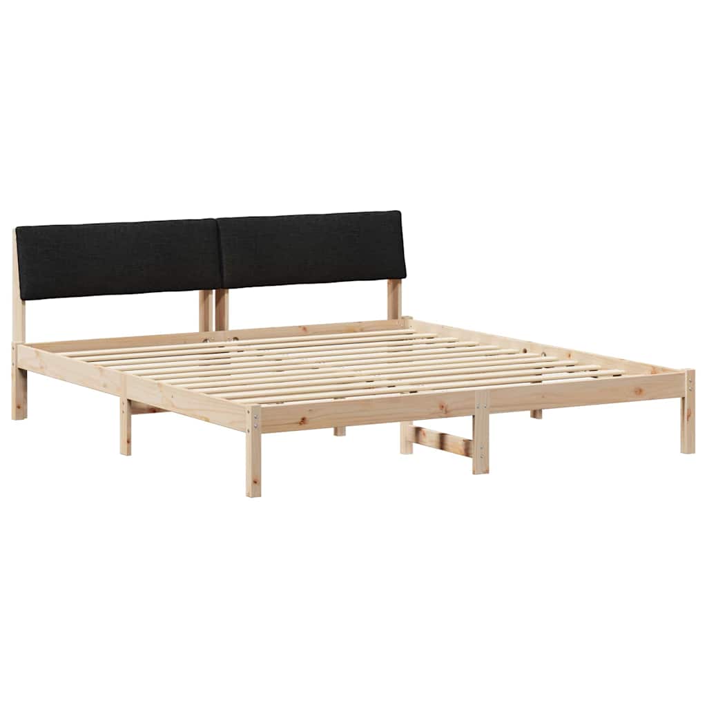 Okvir kreveta Smeđa i crna 180 x 200 cm Masivna borovina