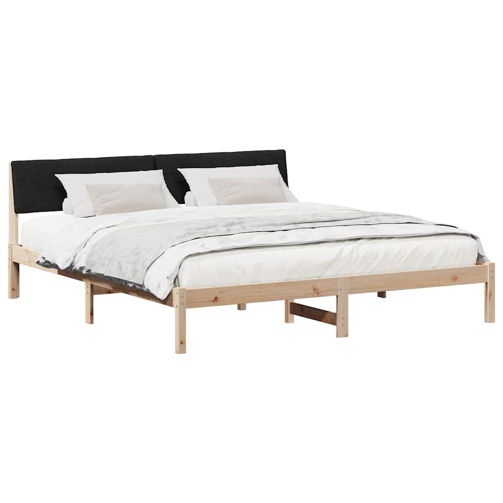 Okvir kreveta Smeđa i crna 180 x 200 cm Masivna borovina