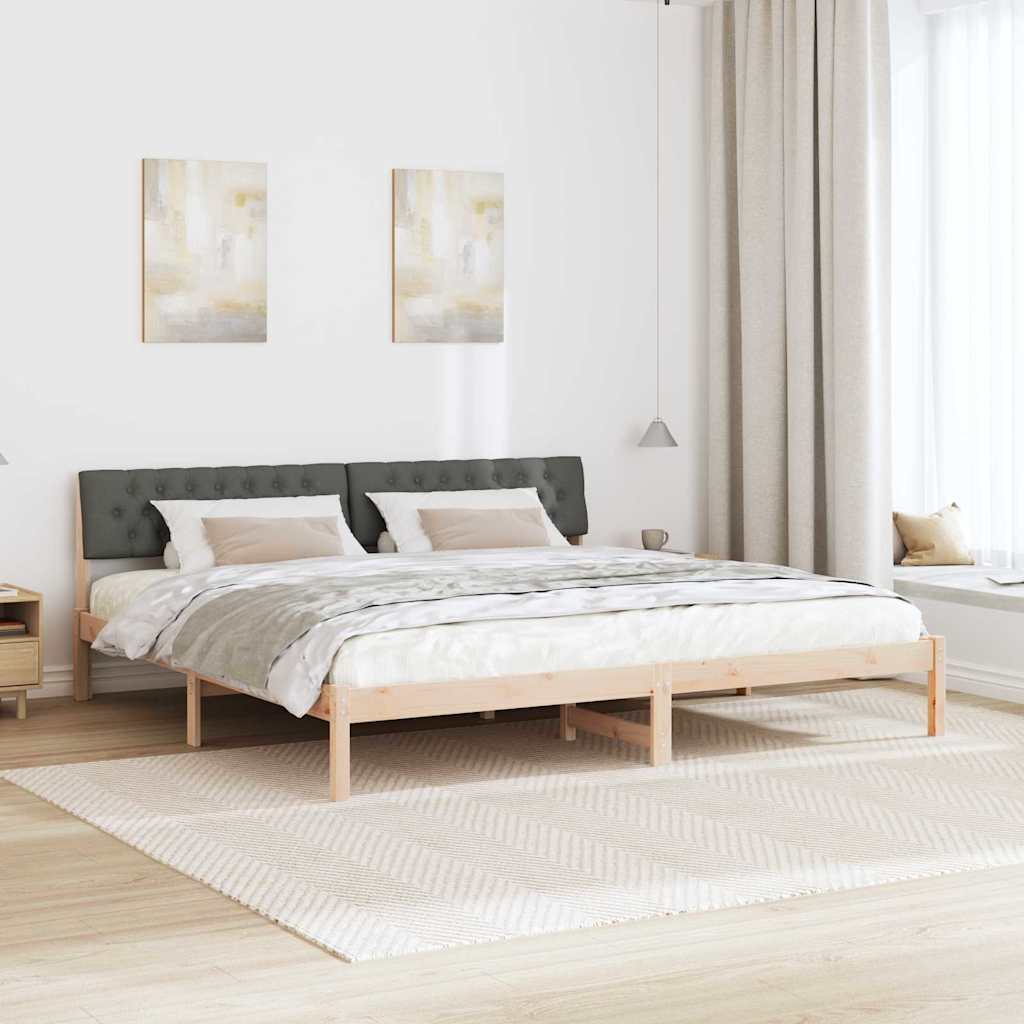 Okvir kreveta smeđe i tamnosivo 200 x 200 cm Masivna borovina