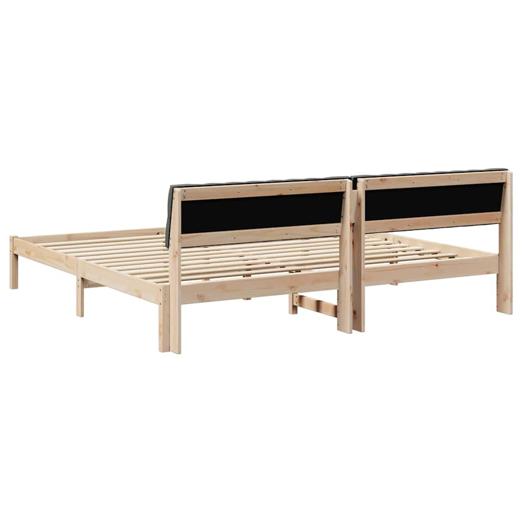 Okvir kreveta smeđe i tamnosivo 200 x 200 cm Masivna borovina