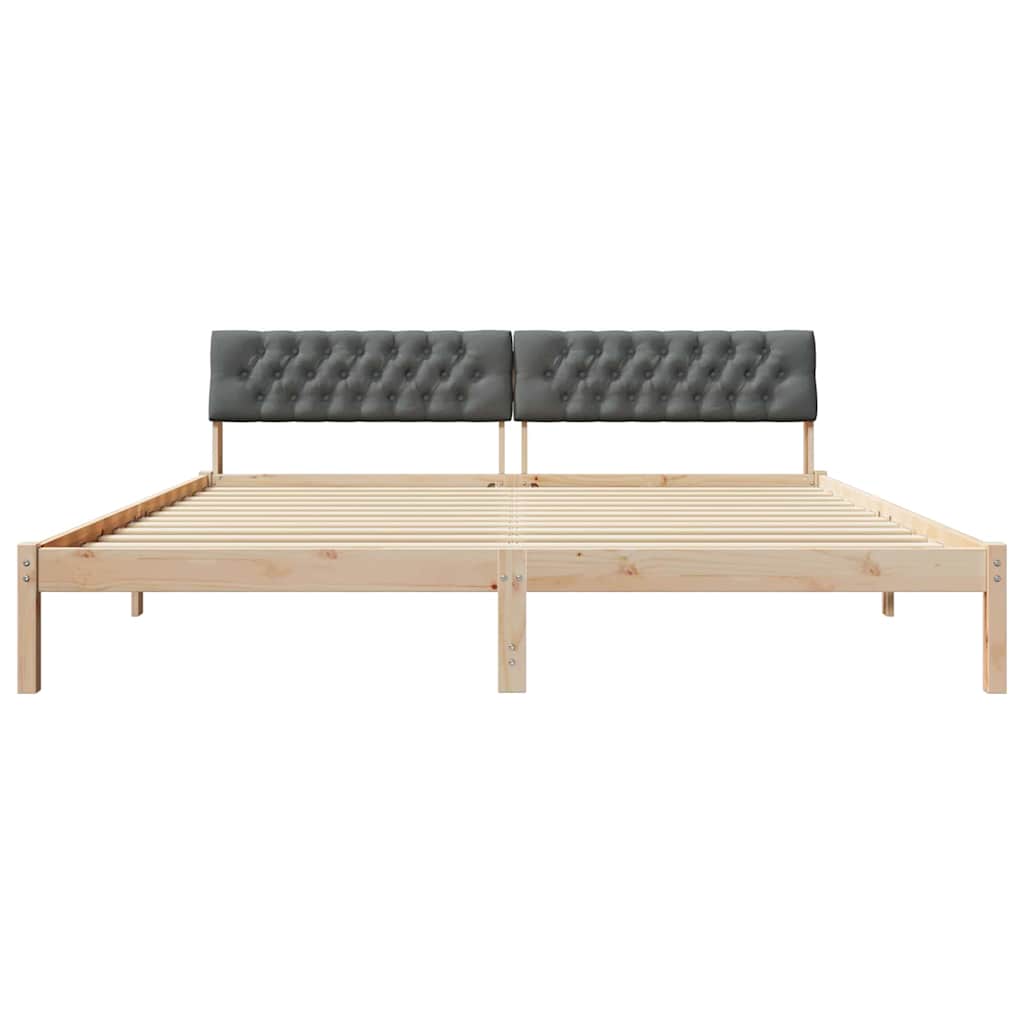 Okvir kreveta smeđe i tamnosivo 200 x 200 cm Masivna borovina