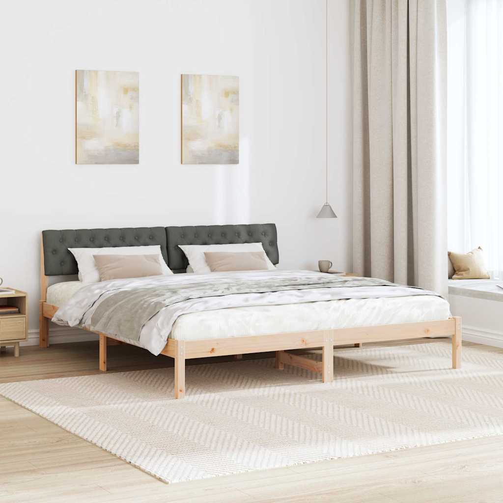 Okvir kreveta smeđe i tamnosivo 180 x 200 cm Masivna borovina